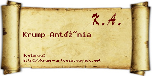 Krump Antónia névjegykártya